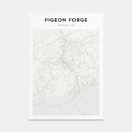 Pigeon Forge Map Portrait Poster