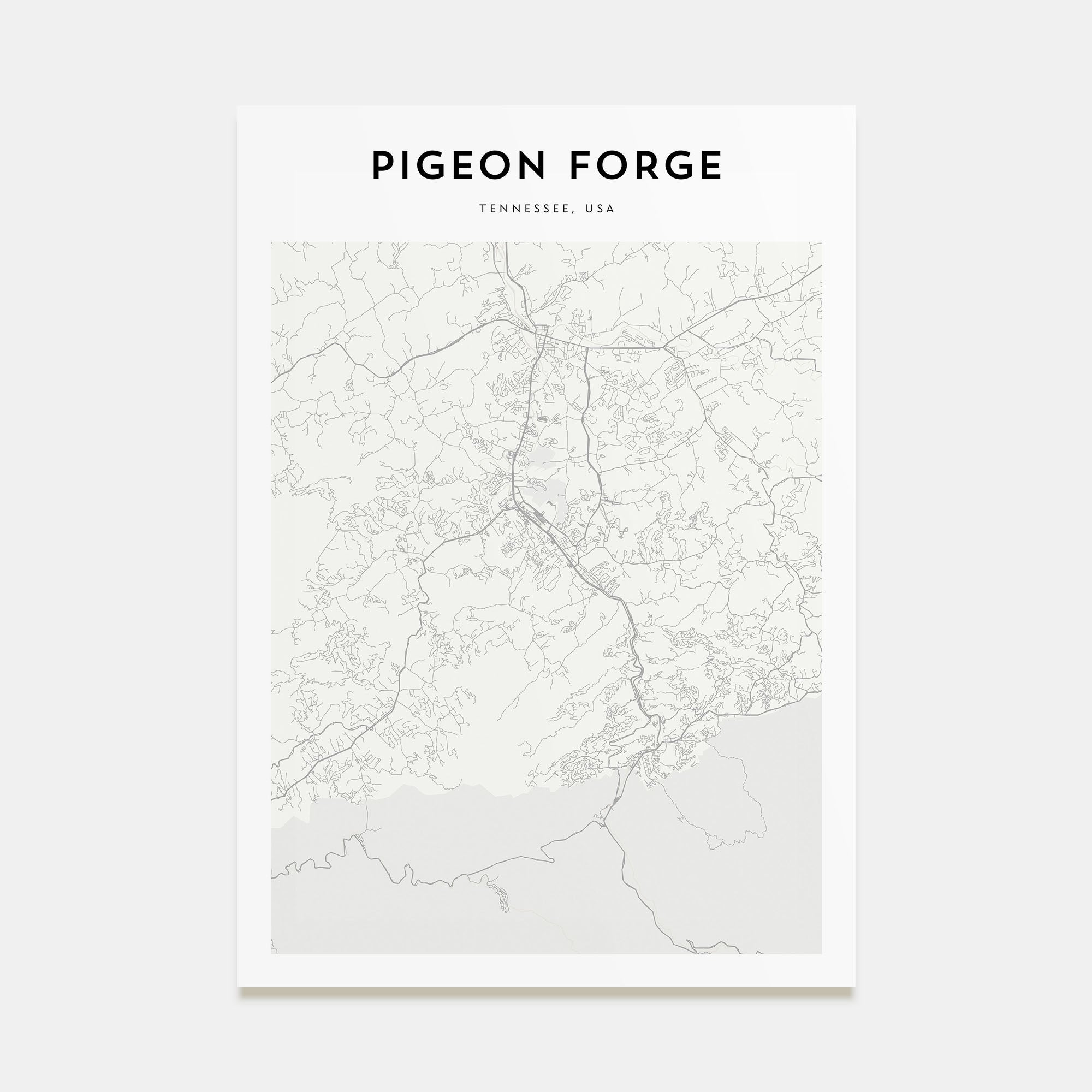 Pigeon Forge Map Portrait Poster
