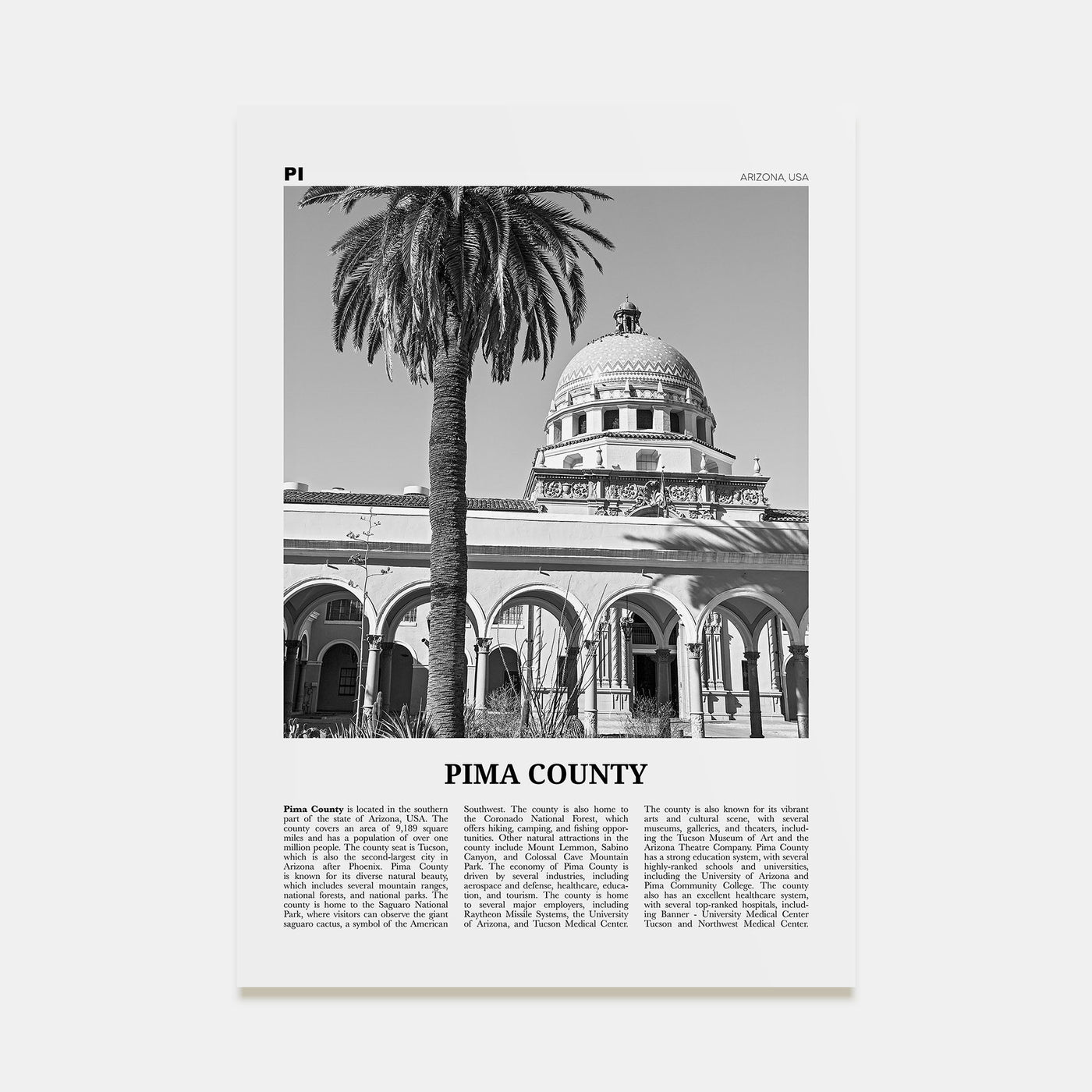Pima County Travel B&W Poster