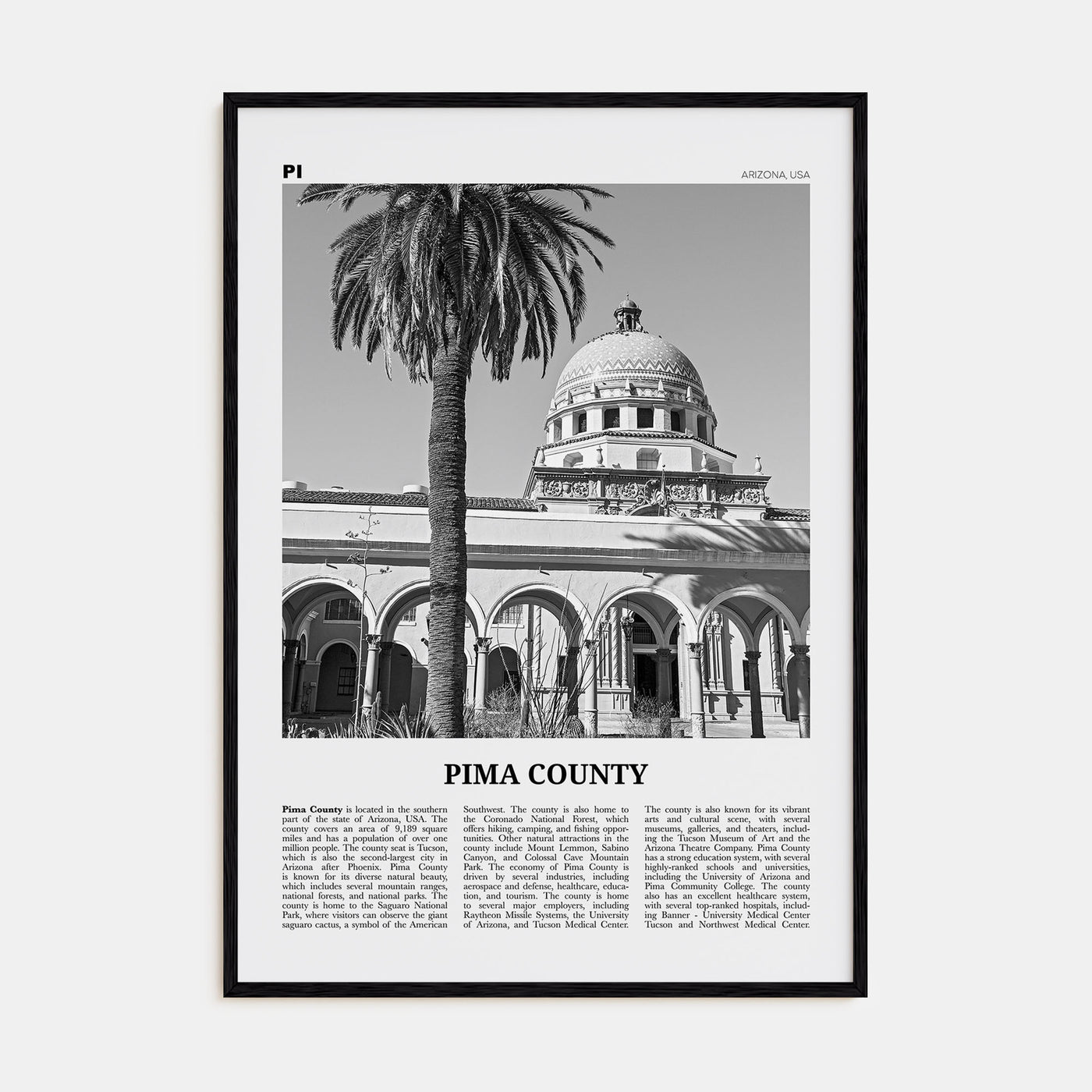 Pima County Travel B&W Poster