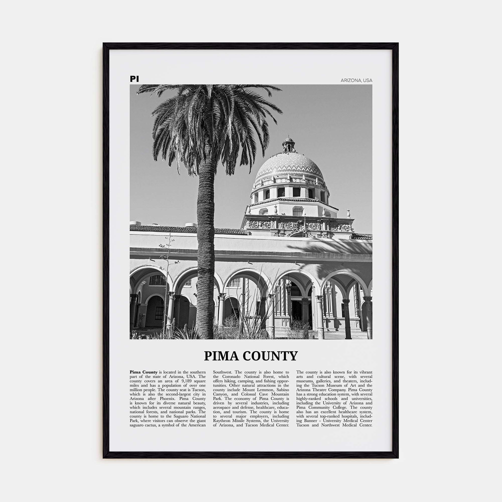 Pima County Travel B&W Poster