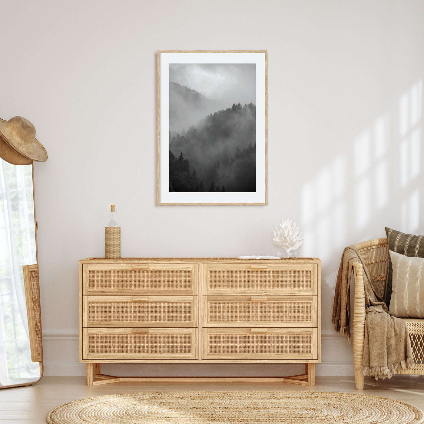 Pine Tree Forest Photo B&W No 1 Poster