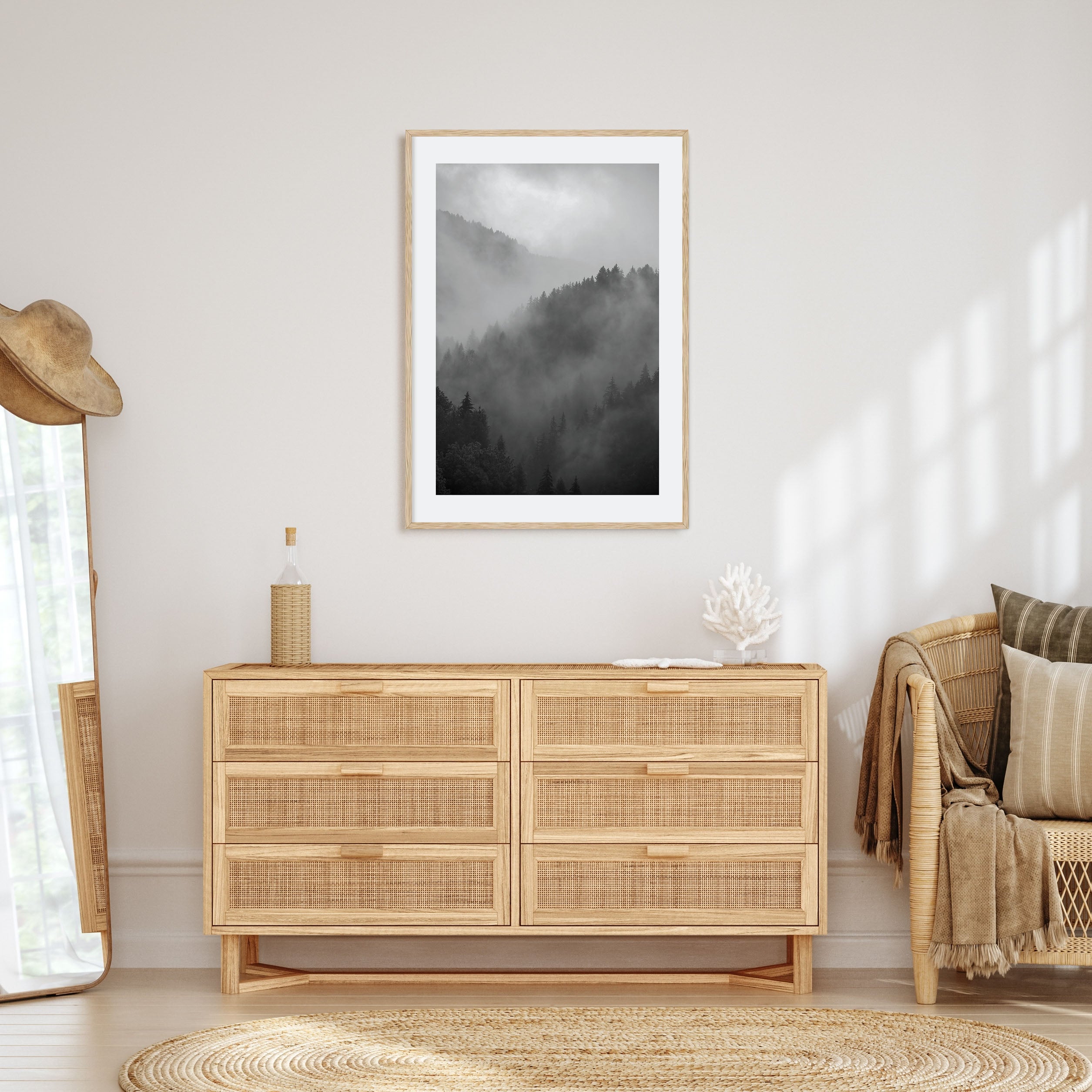 Pine Tree Forest Photo B&W No 1 Poster