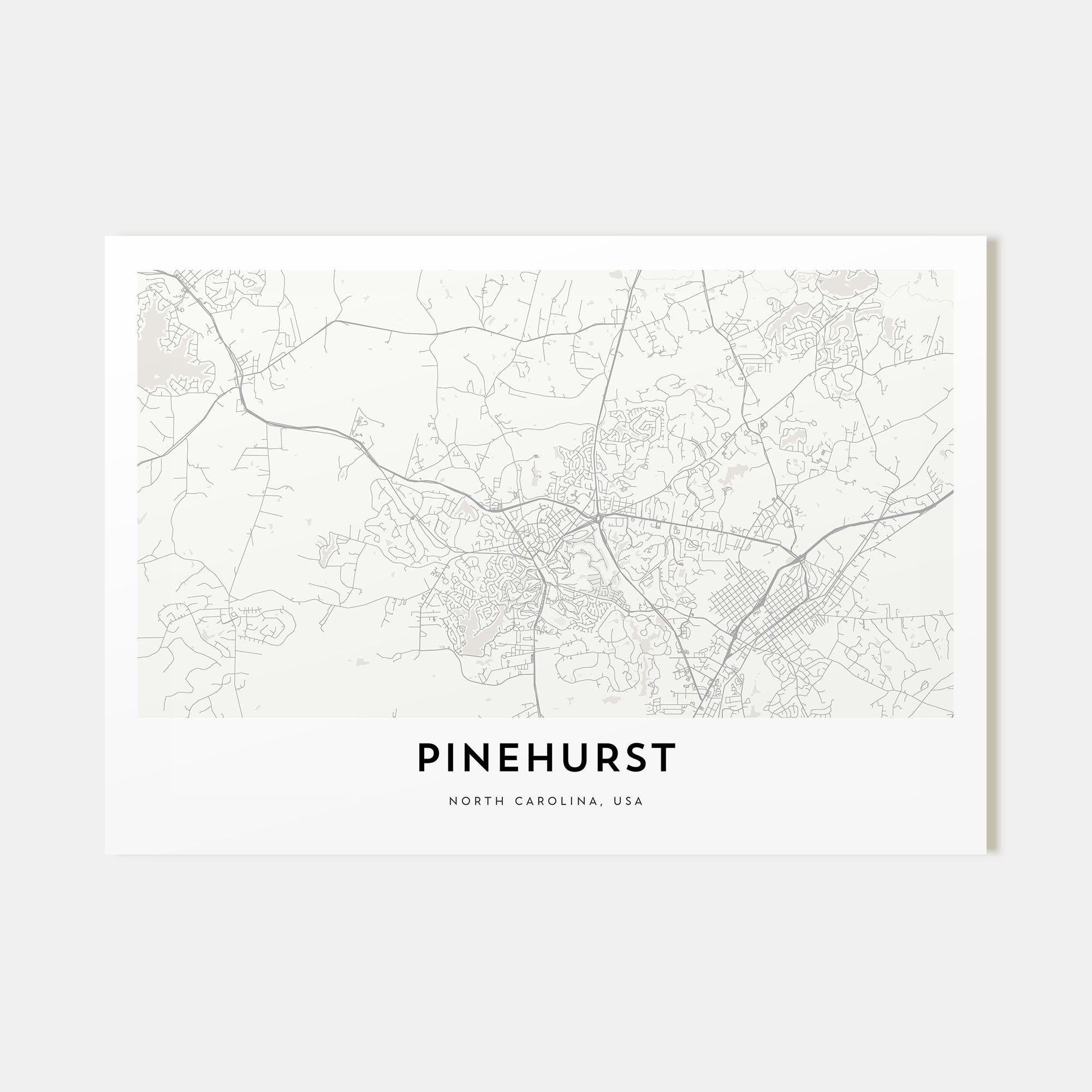 Pinehurst Map Landscape Poster