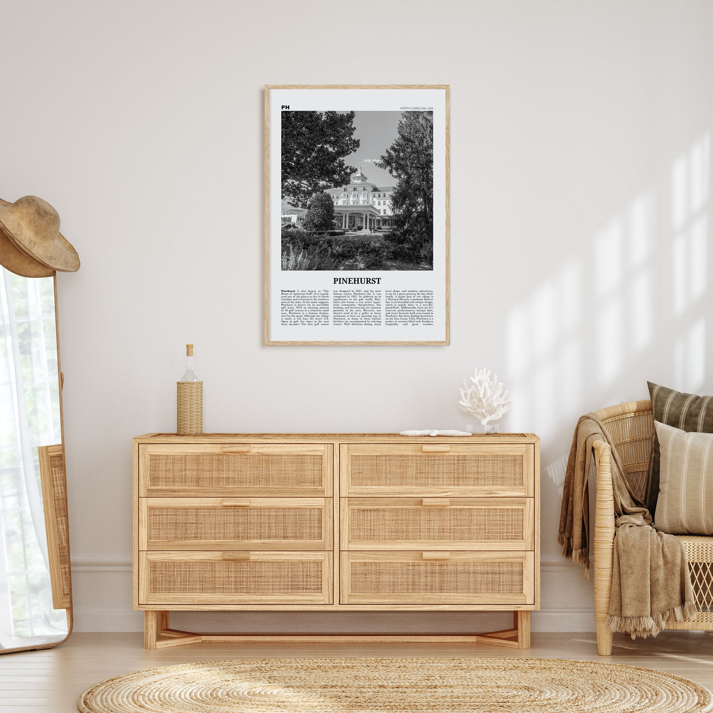 Pinehurst Travel B&W Poster