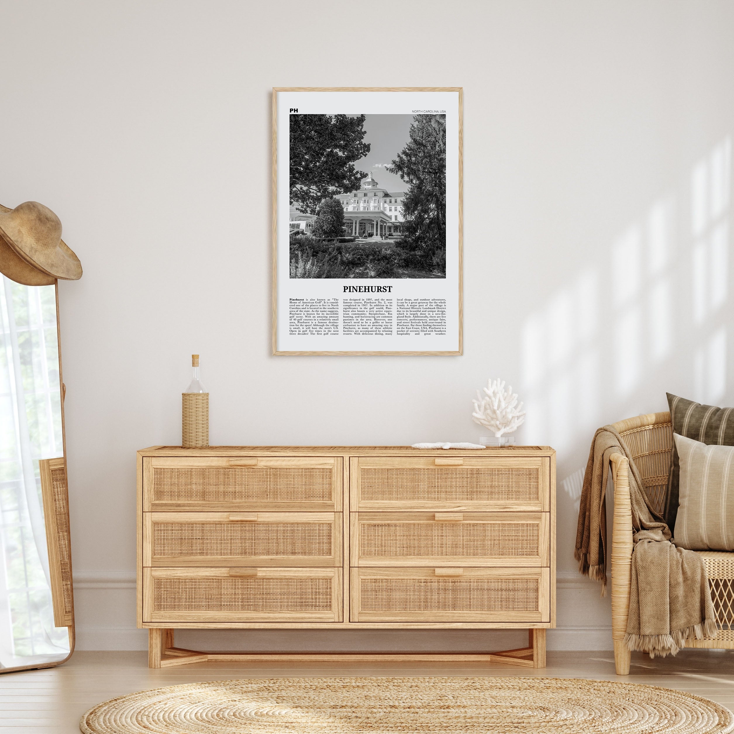 Pinehurst Travel B&W Poster