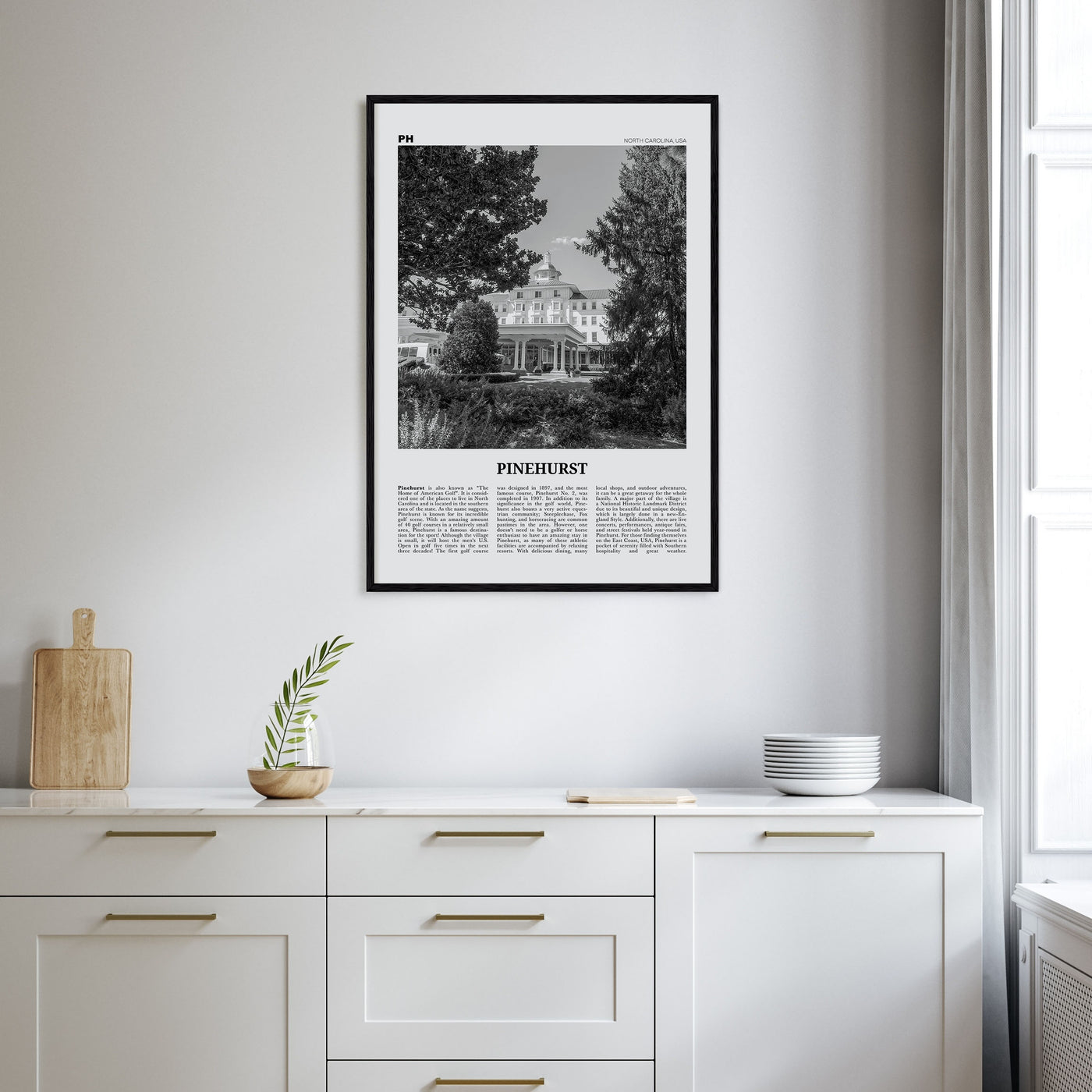Pinehurst Travel B&W Poster