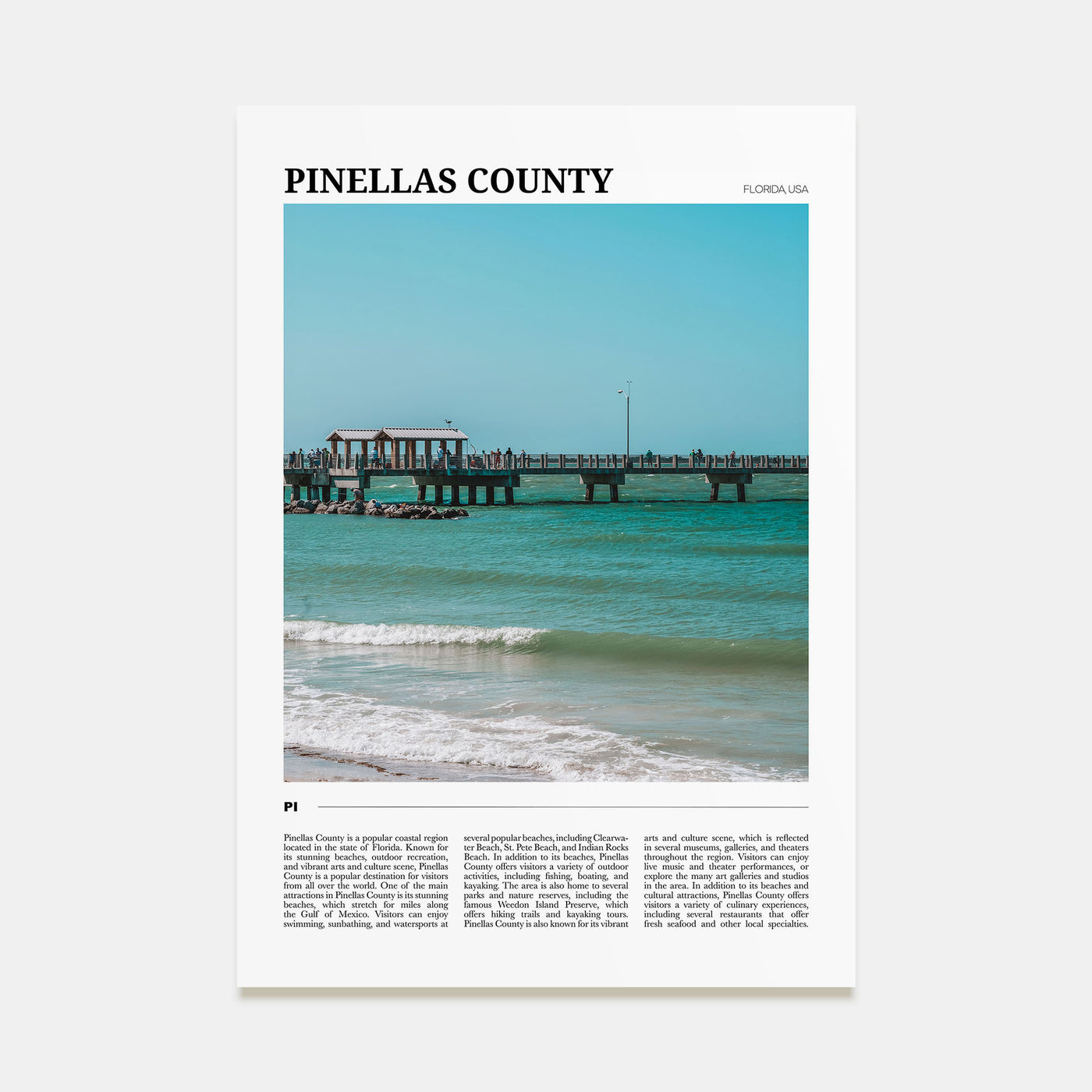 Pinellas County Travel Color Poster