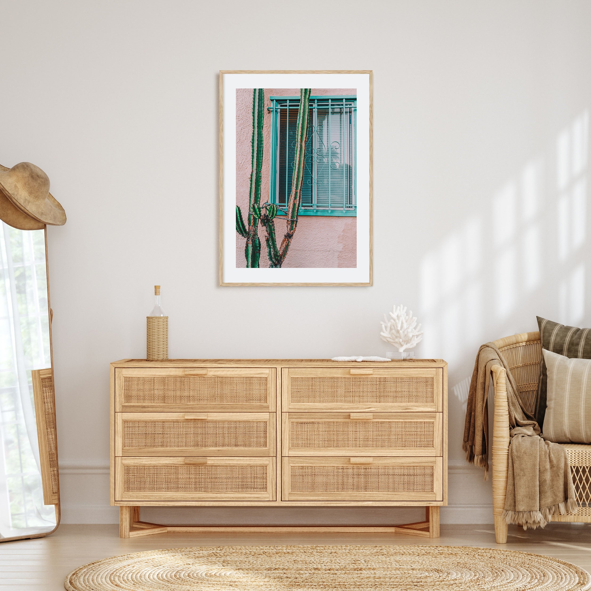 Pink Cactus Photo Color Poster