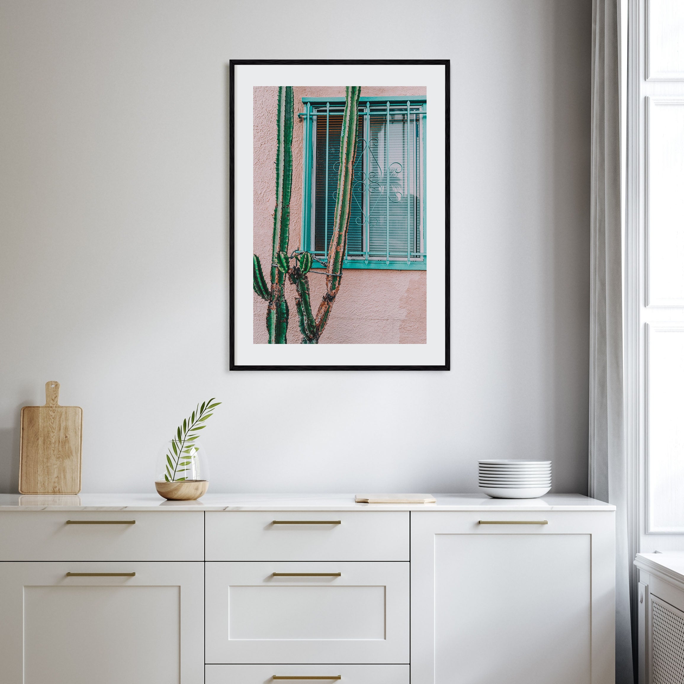 Pink Cactus Photo Color Poster