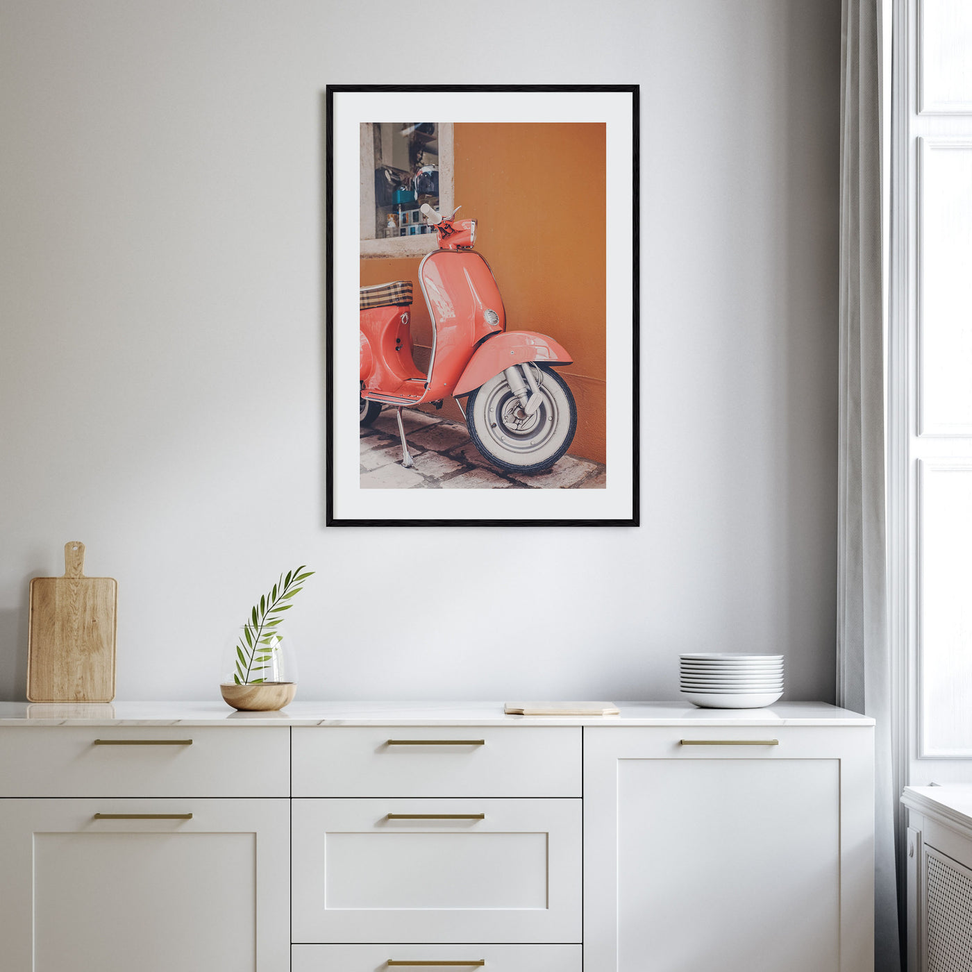 Pink Scooter in Italy Photo Color Poster