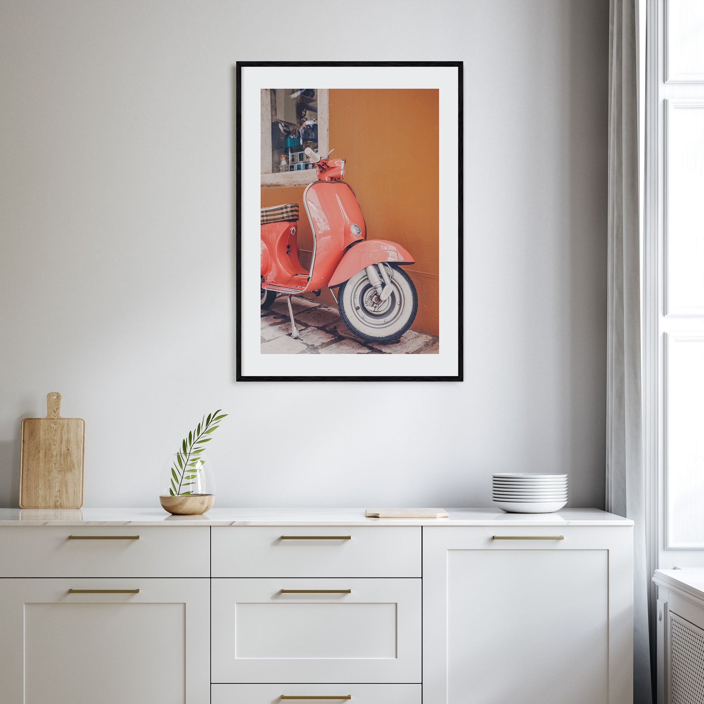 Pink Scooter in Italy Photo Color Poster