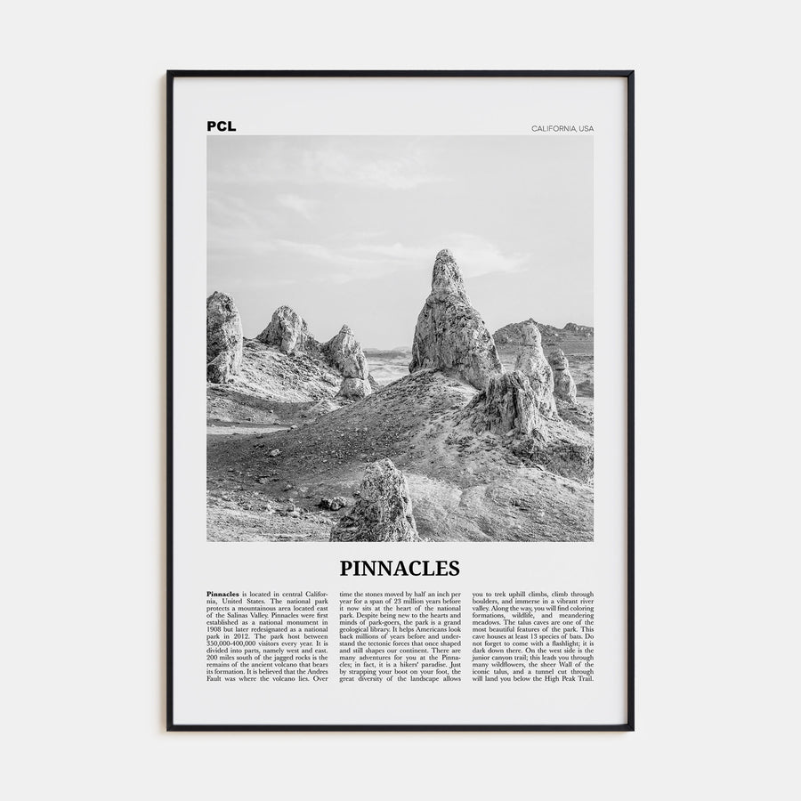 Pinnacles National Park Travel B&W Poster