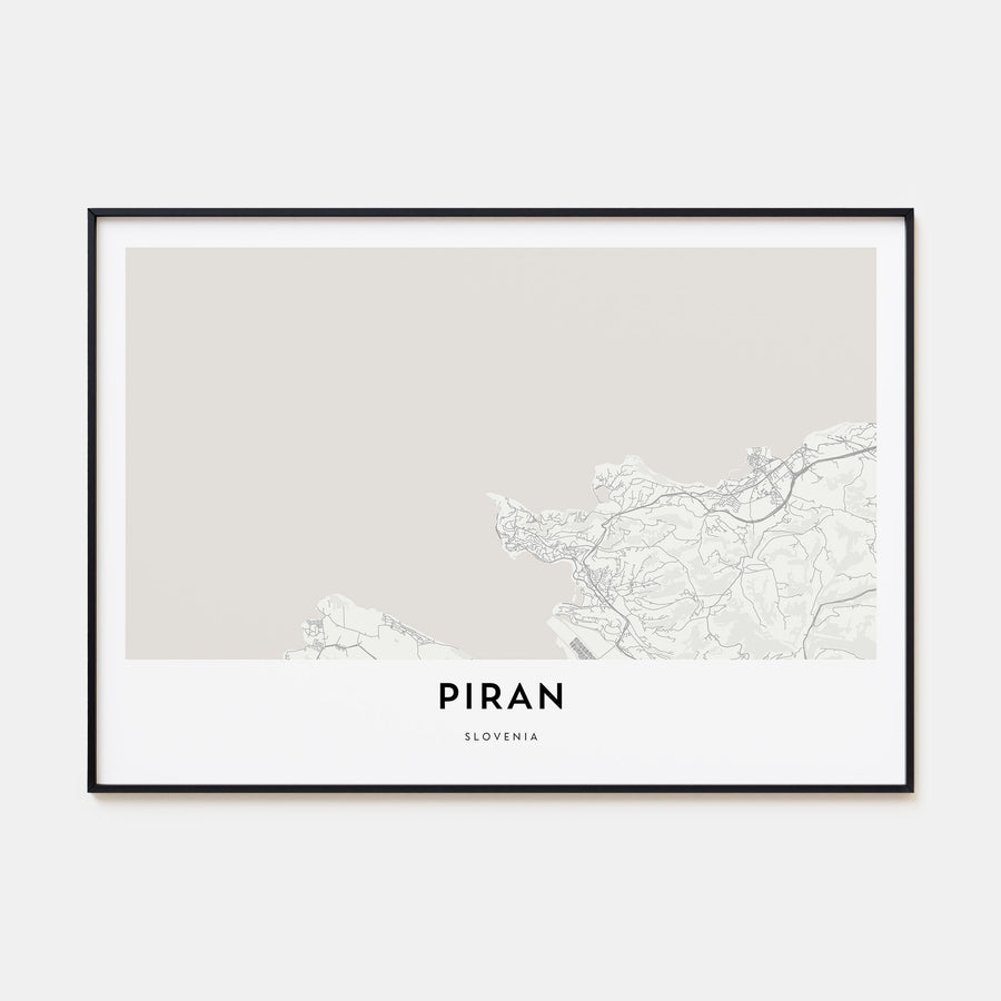 Piran Map Landscape Poster
