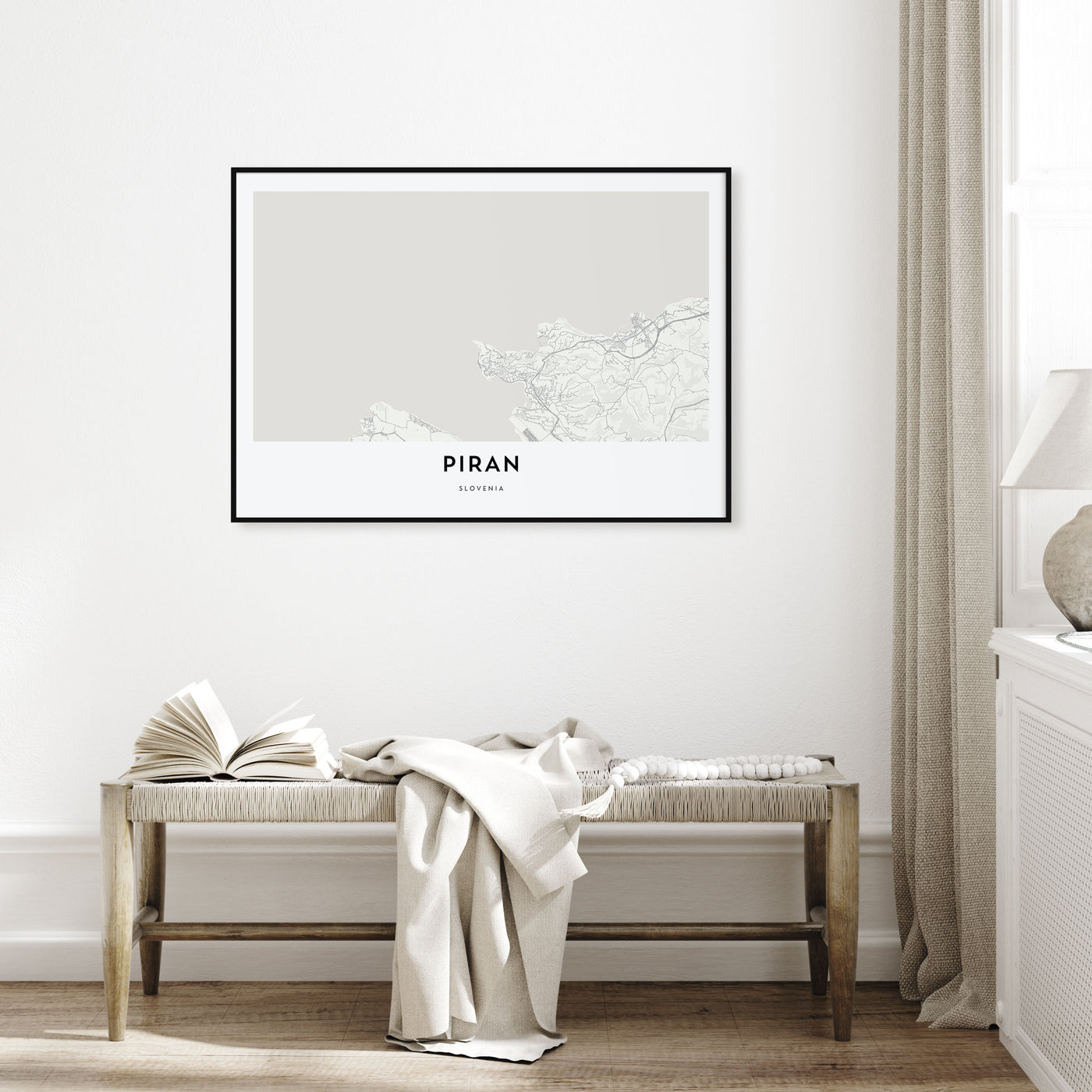 Piran Map Landscape Poster