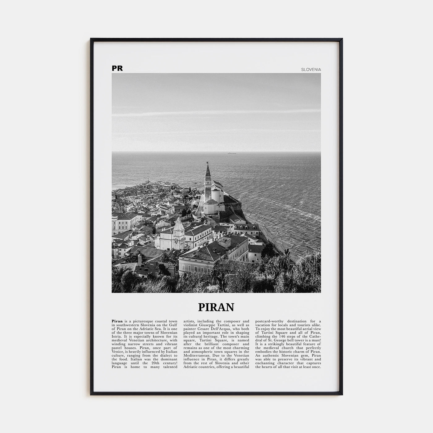 Piran Travel B&W Poster