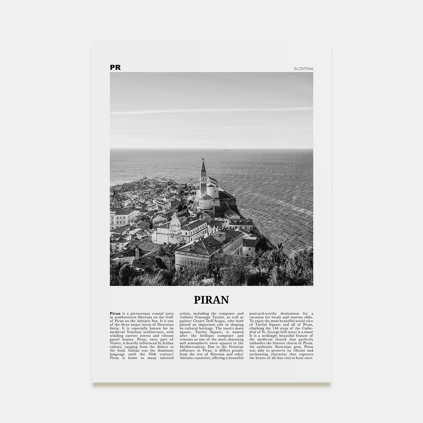 Piran Travel B&W Poster