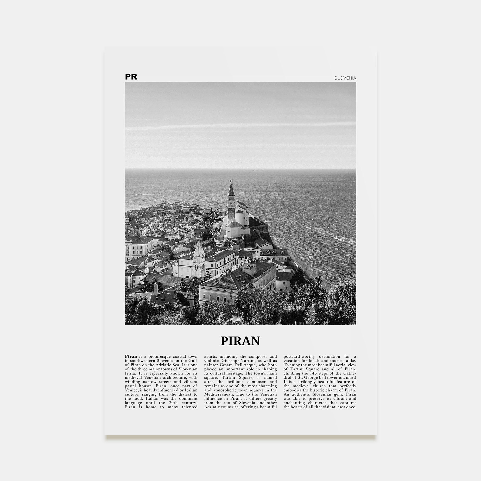 Piran Travel B&W Poster