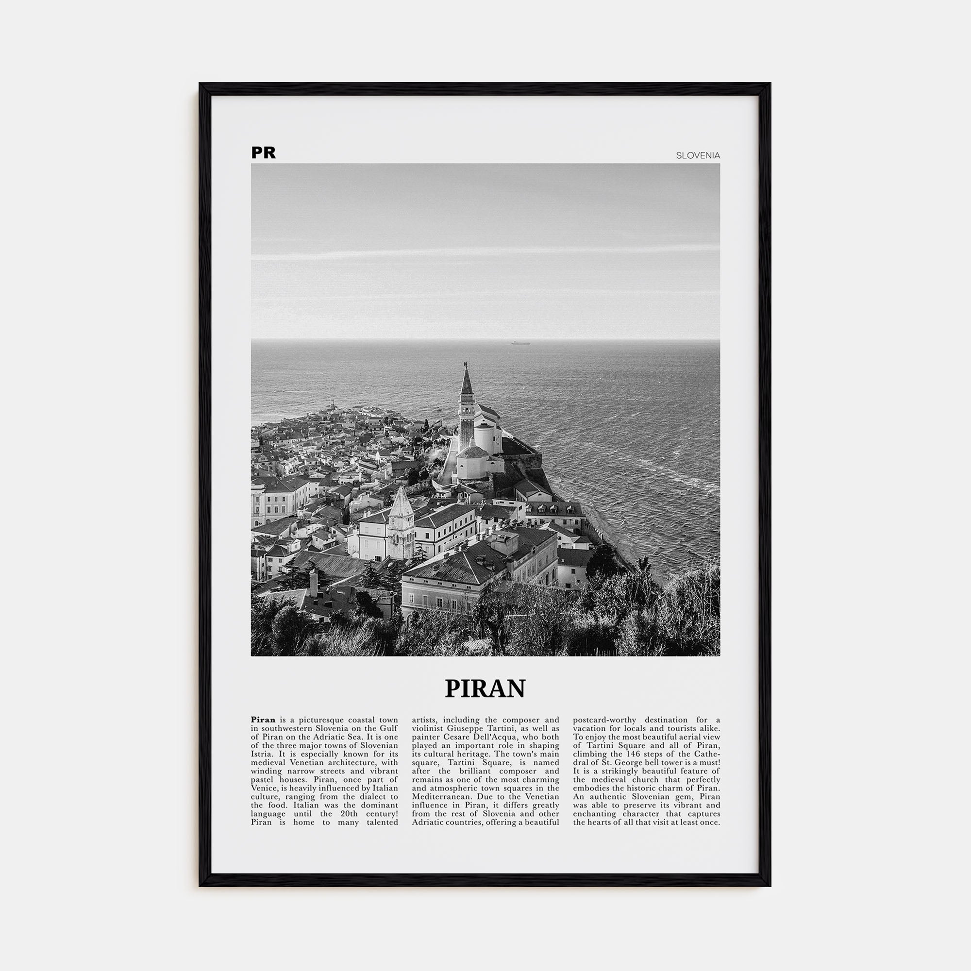 Piran Travel B&W Poster