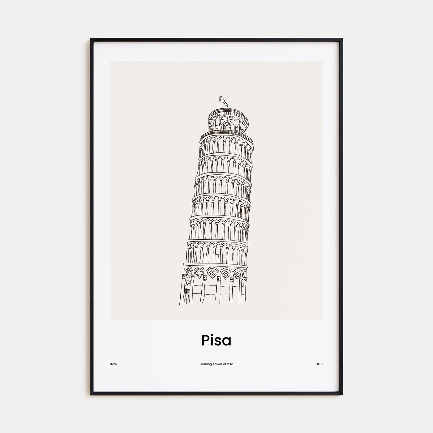 Pisa Drawn Poster