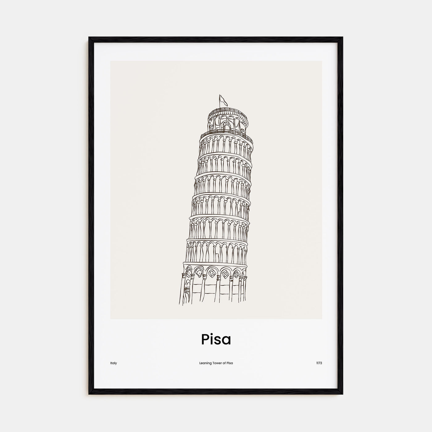 Pisa Drawn Poster