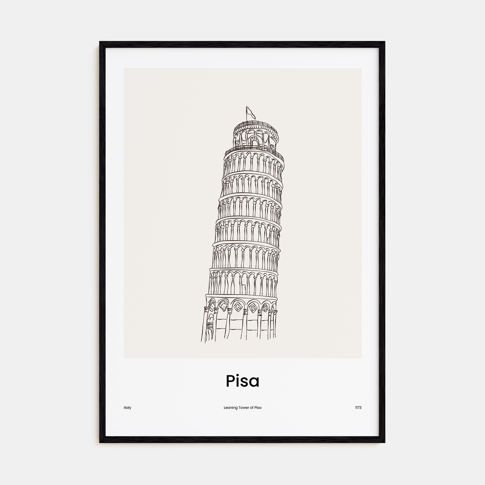 Pisa Drawn Poster
