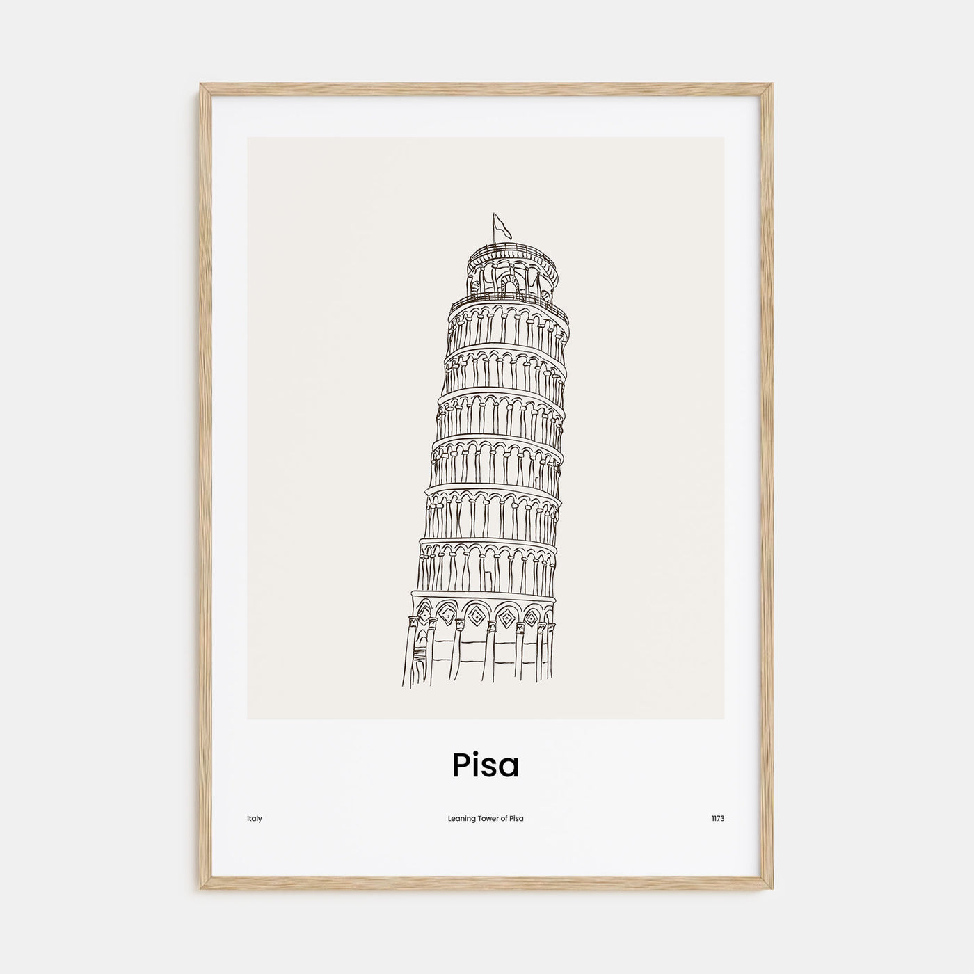 Pisa Drawn Poster