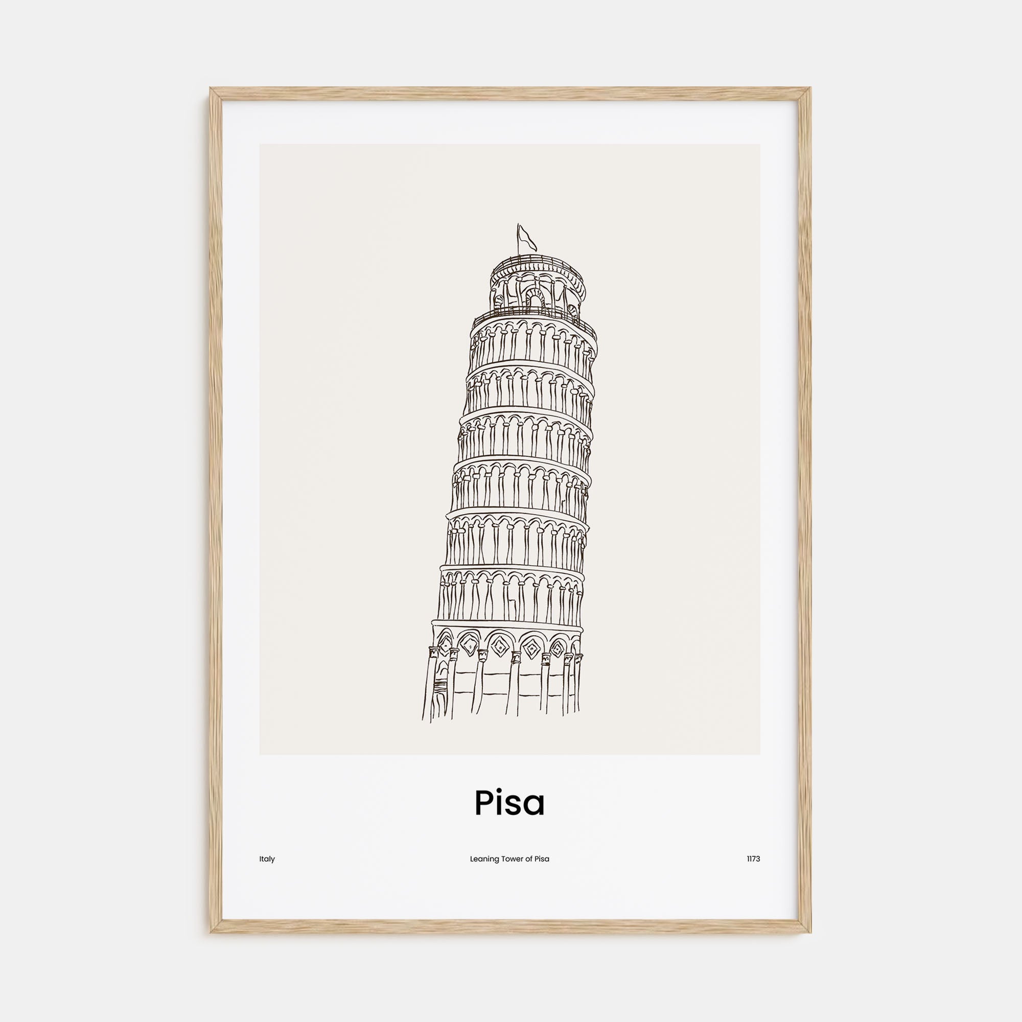 Pisa Drawn Poster