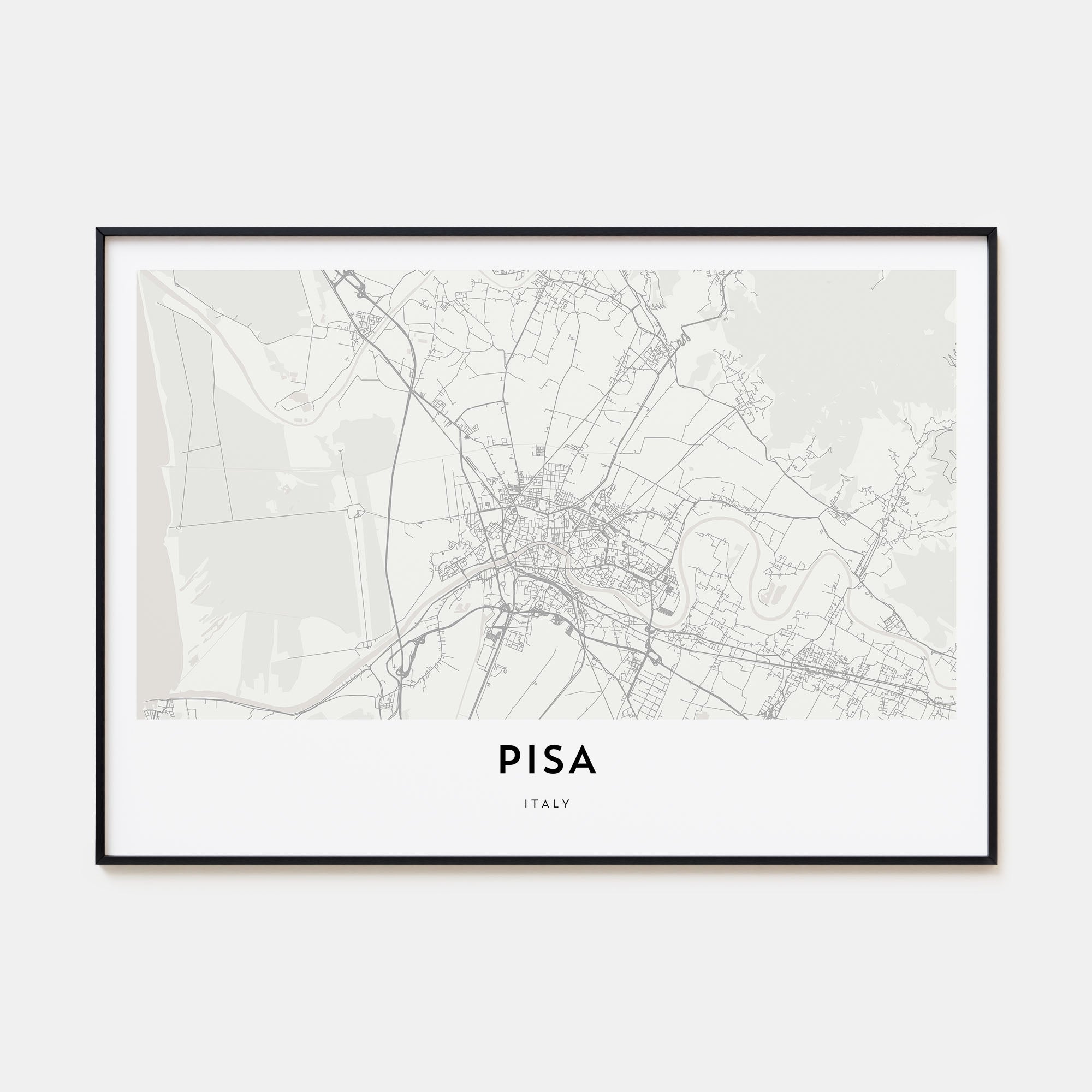 Pisa Map Landscape Poster