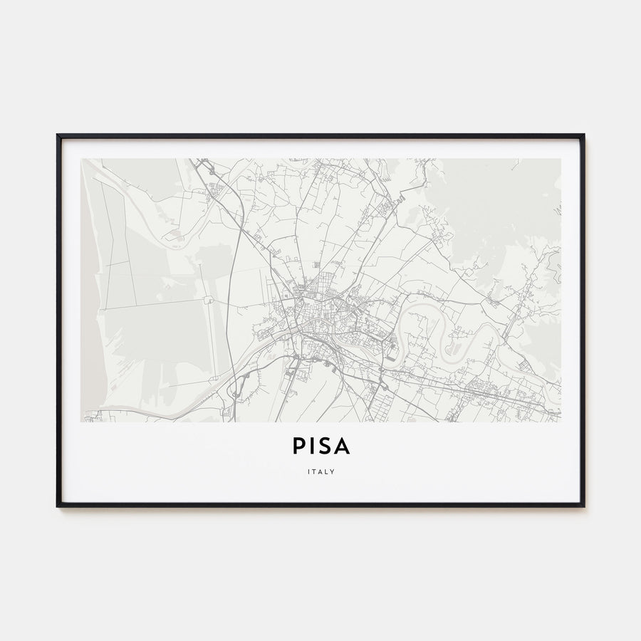 Pisa Map Landscape Poster