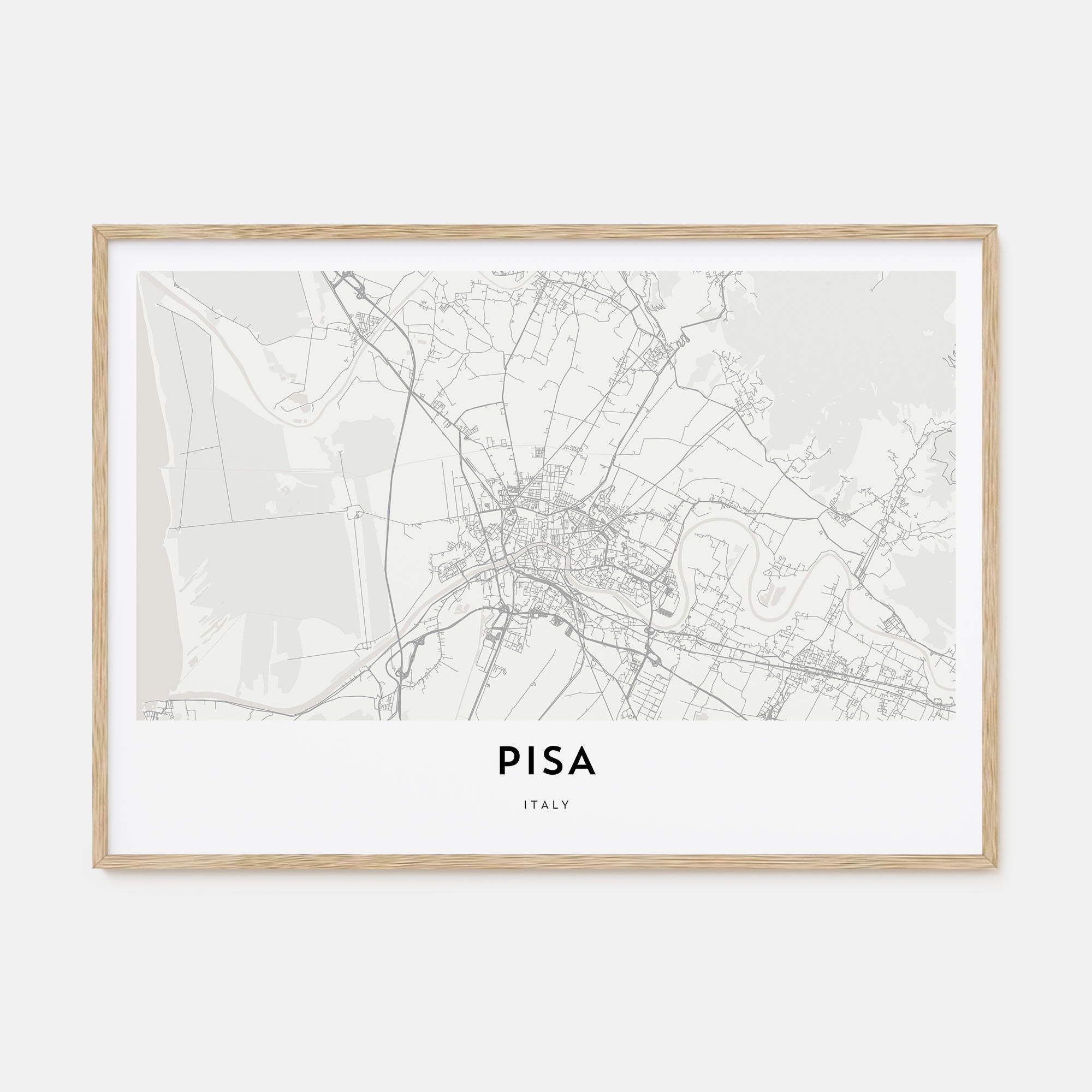 Pisa Map Landscape Poster