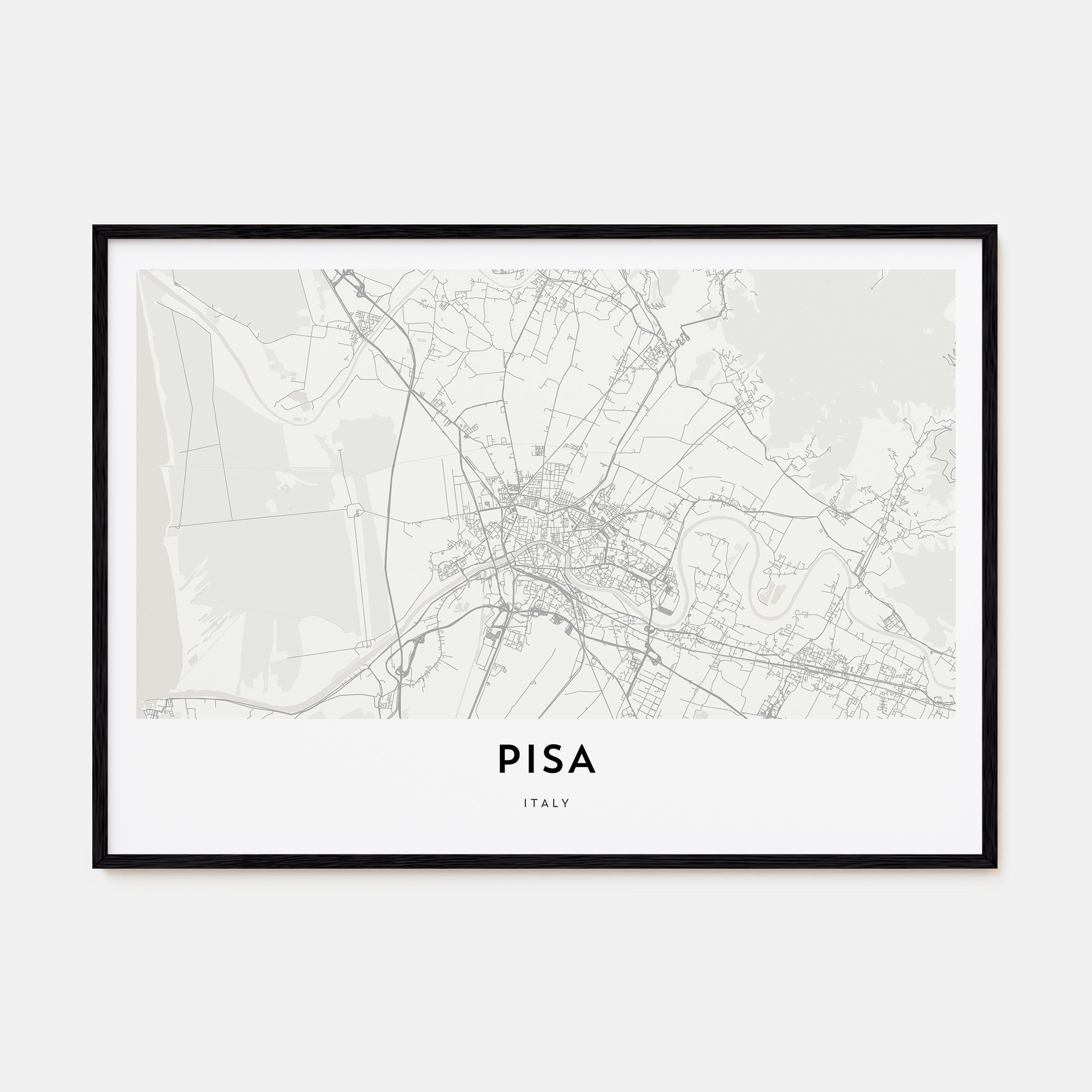 Pisa Map Landscape Poster