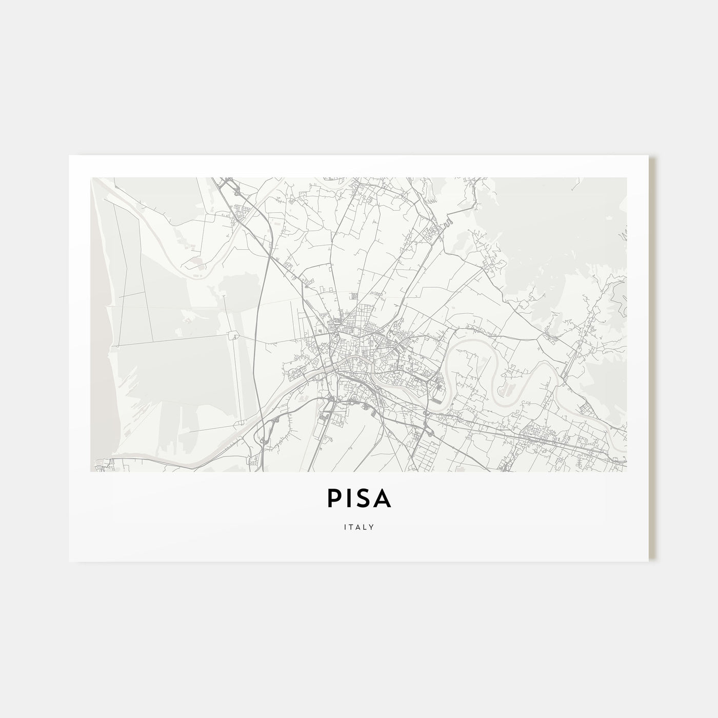 Pisa Map Landscape Poster