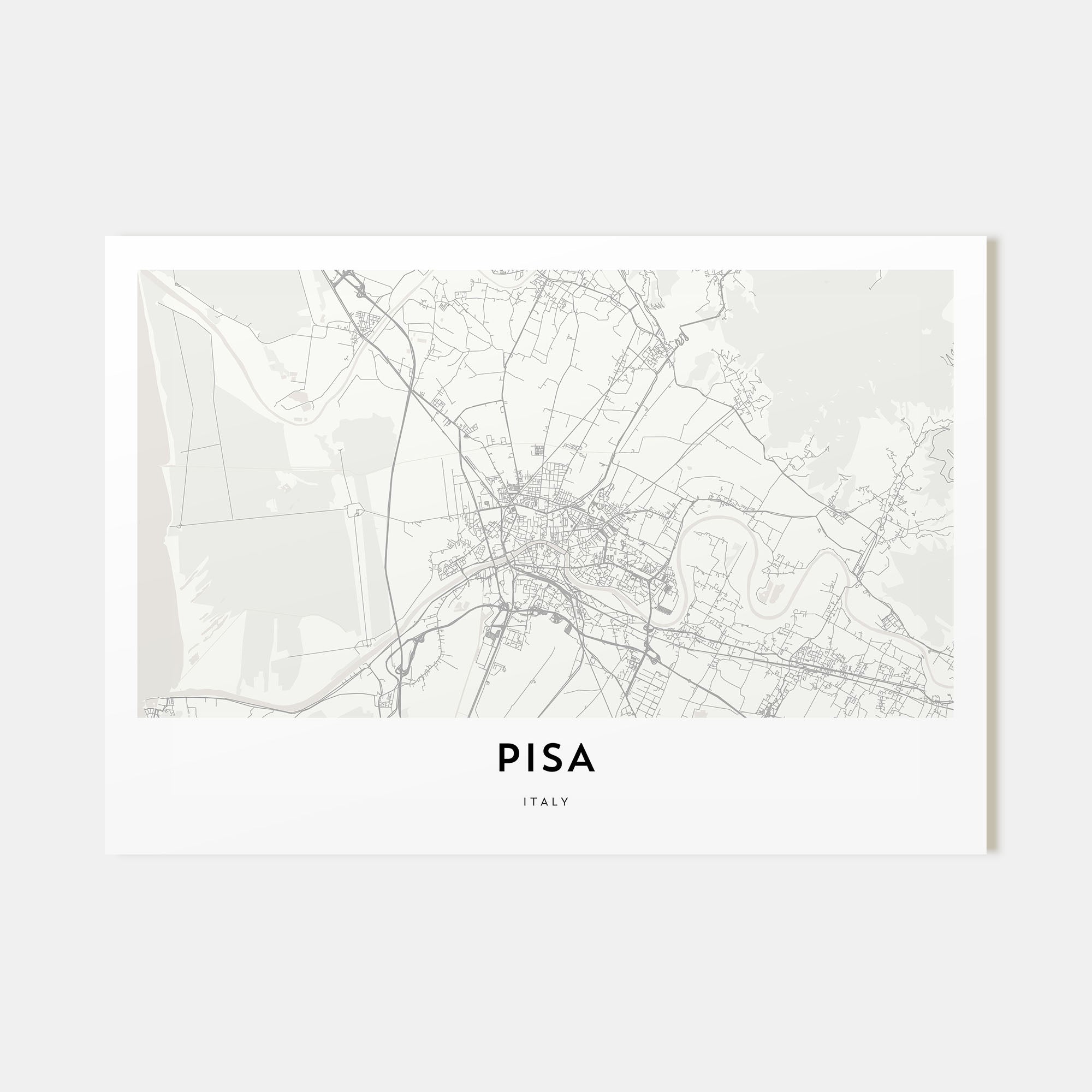 Pisa Map Landscape Poster