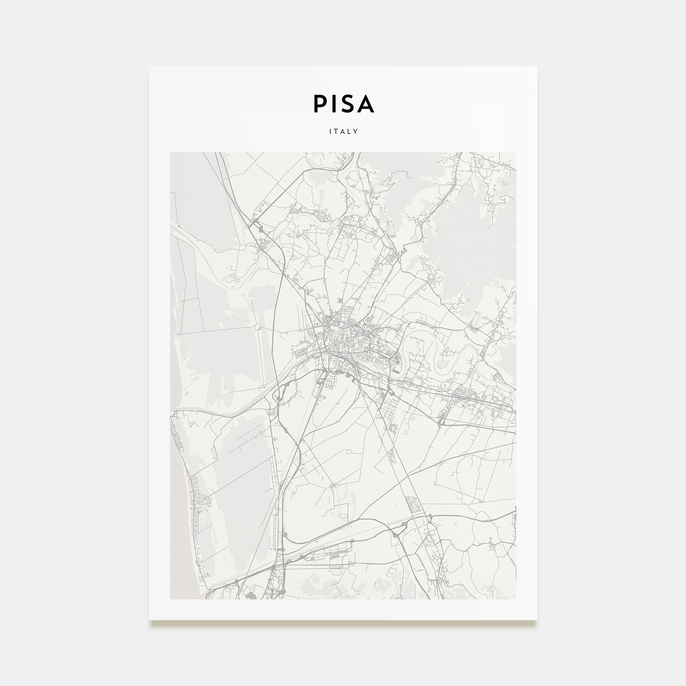 Pisa Map Portrait Poster