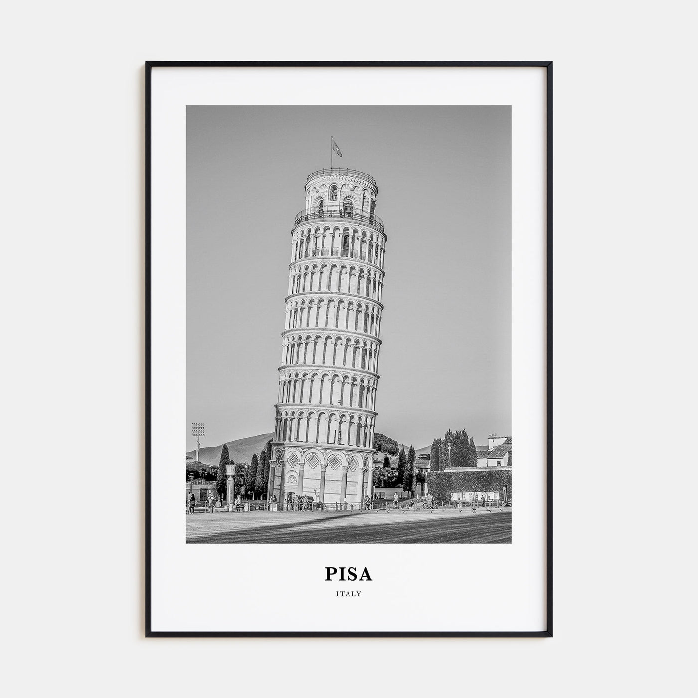 Pisa Portrait B&W Poster