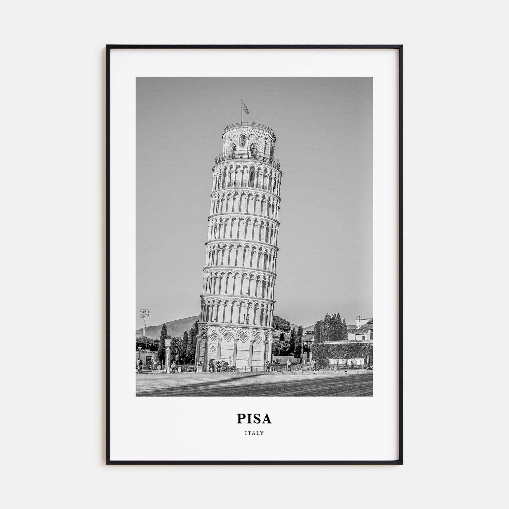 Pisa Portrait B&W Poster
