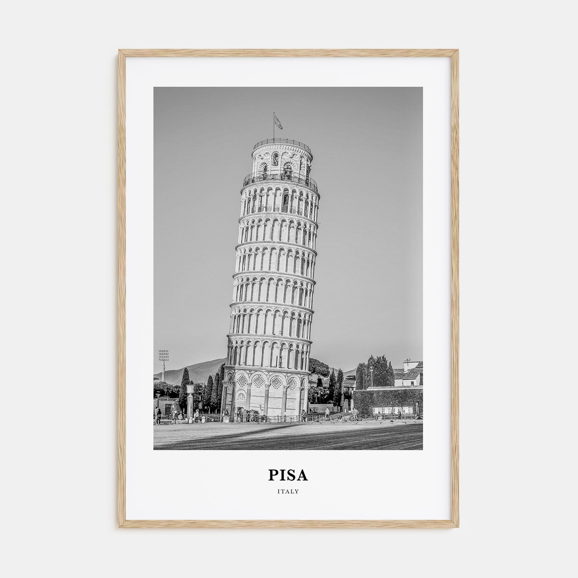 Pisa Portrait B&W Poster