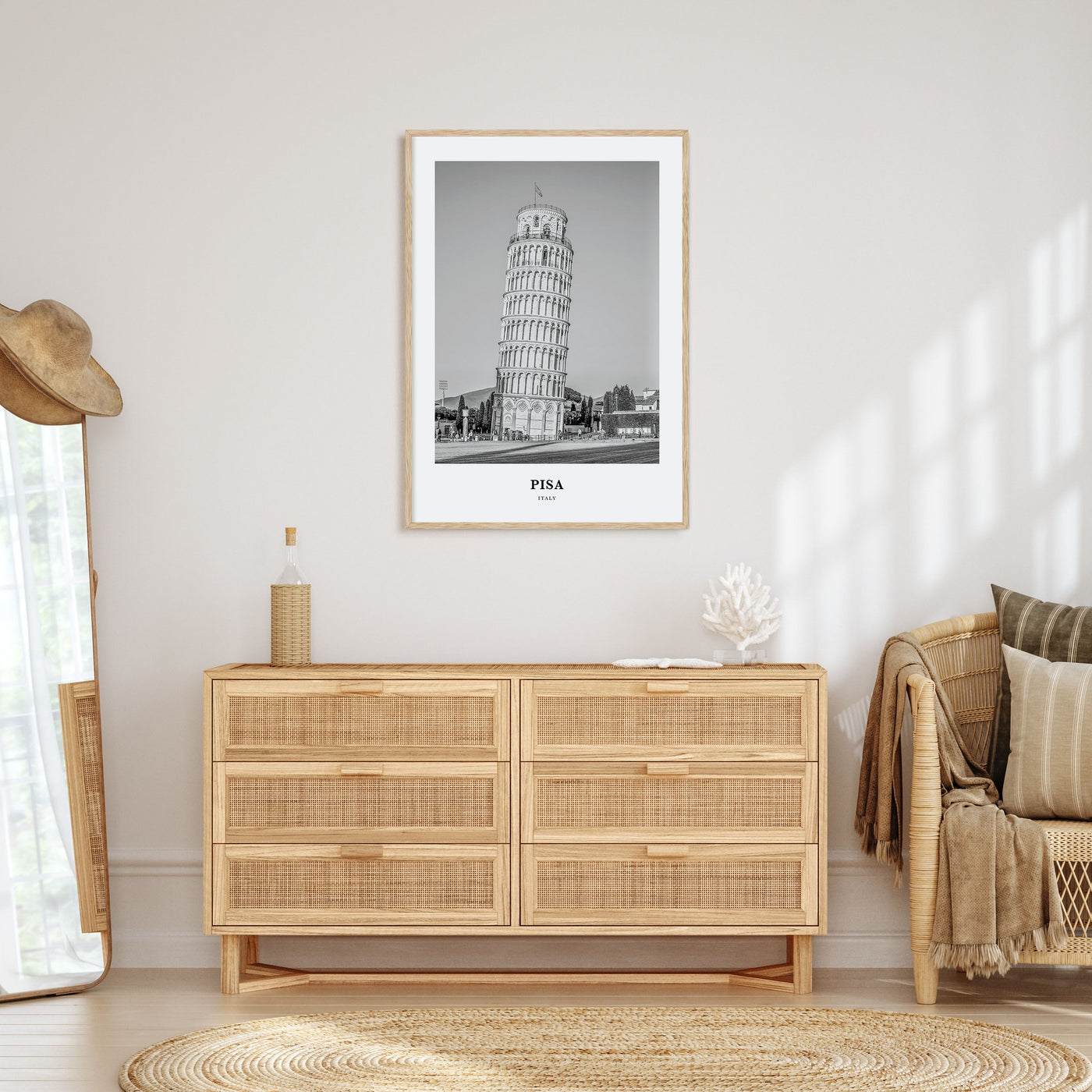 Pisa Portrait B&W Poster