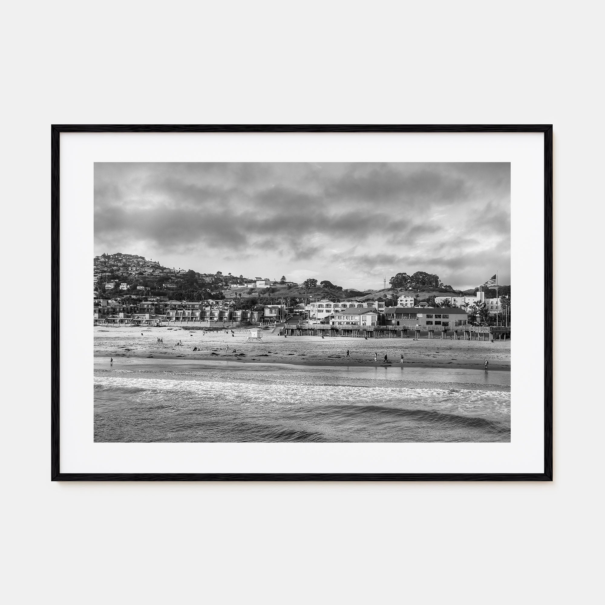 Pismo Beach Landscape B&W Poster
