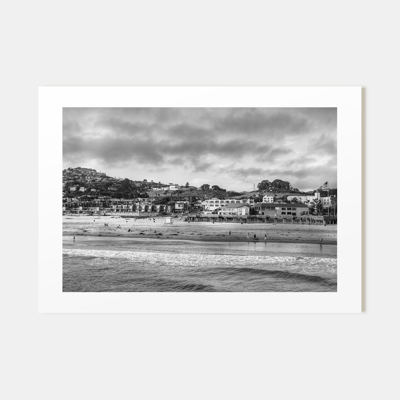 Pismo Beach Landscape B&W Poster