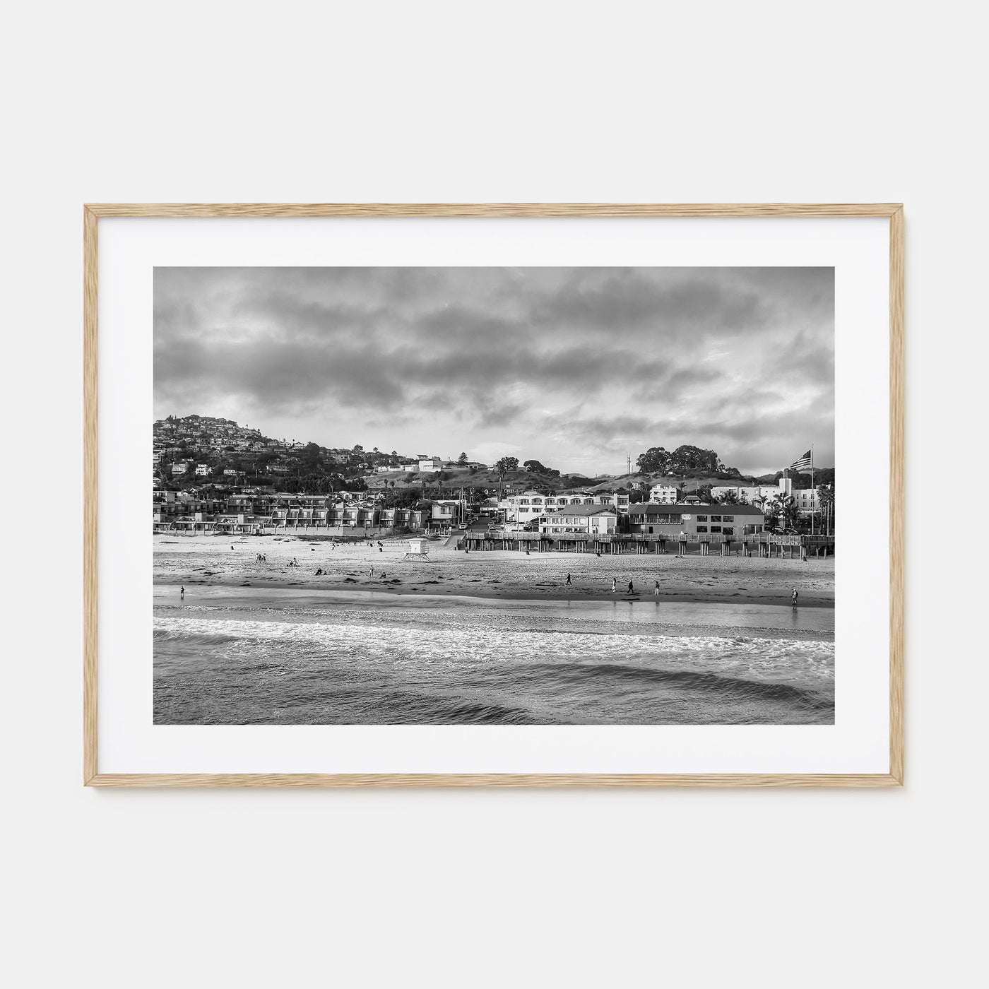 Pismo Beach Landscape B&W Poster