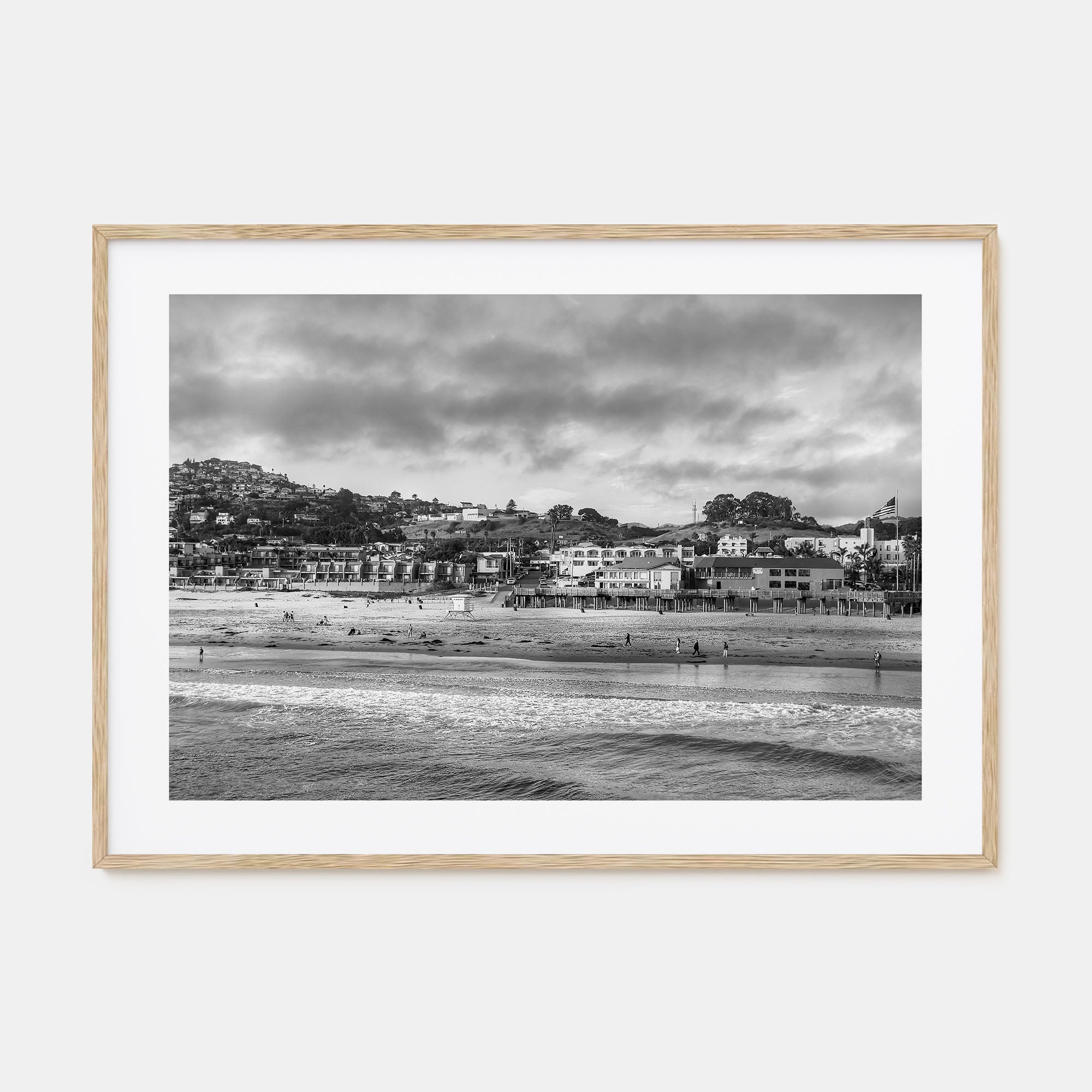 Pismo Beach Landscape B&W Poster