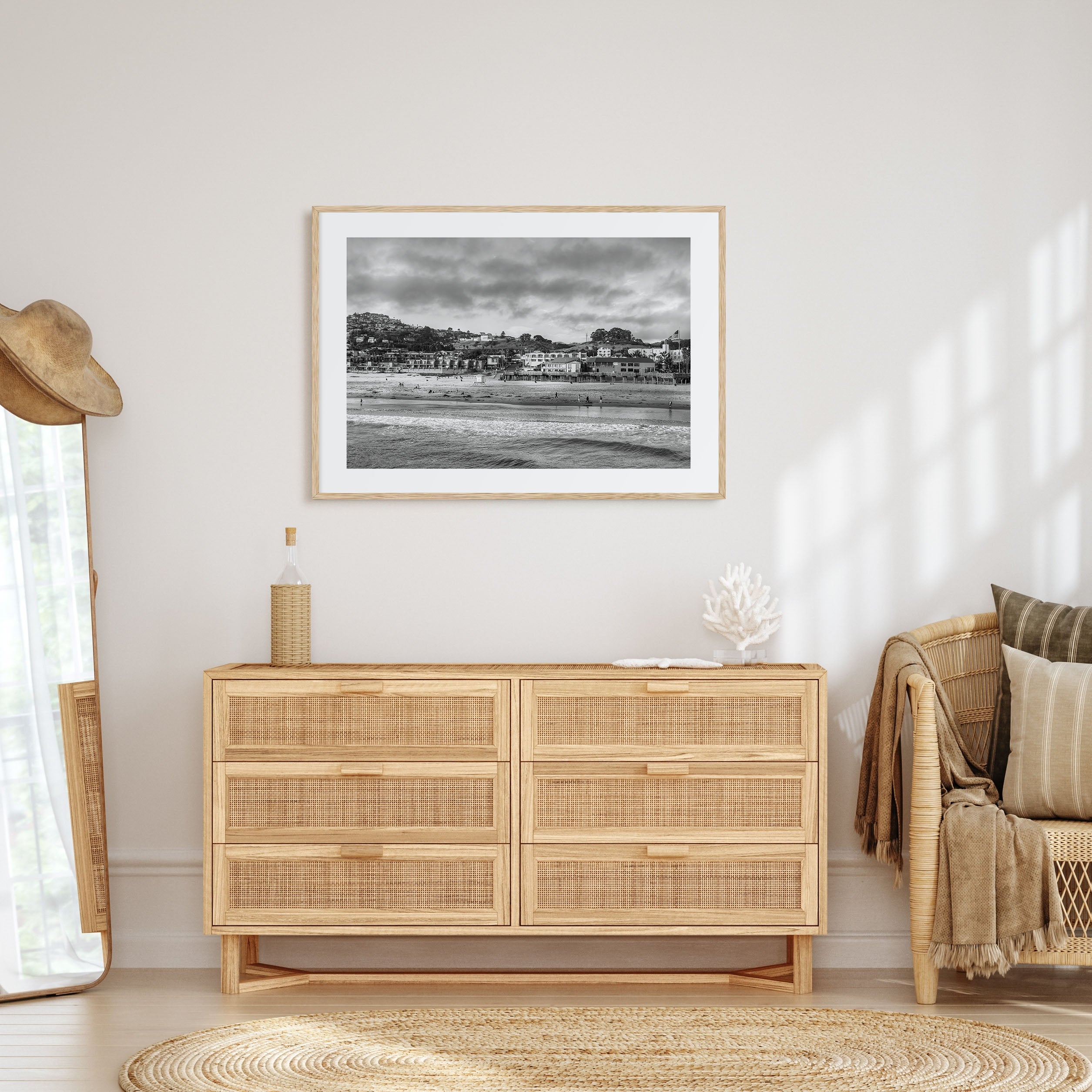 Pismo Beach Landscape B&W Poster