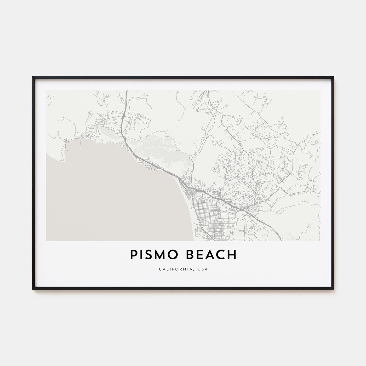 Pismo Beach Map Landscape Poster