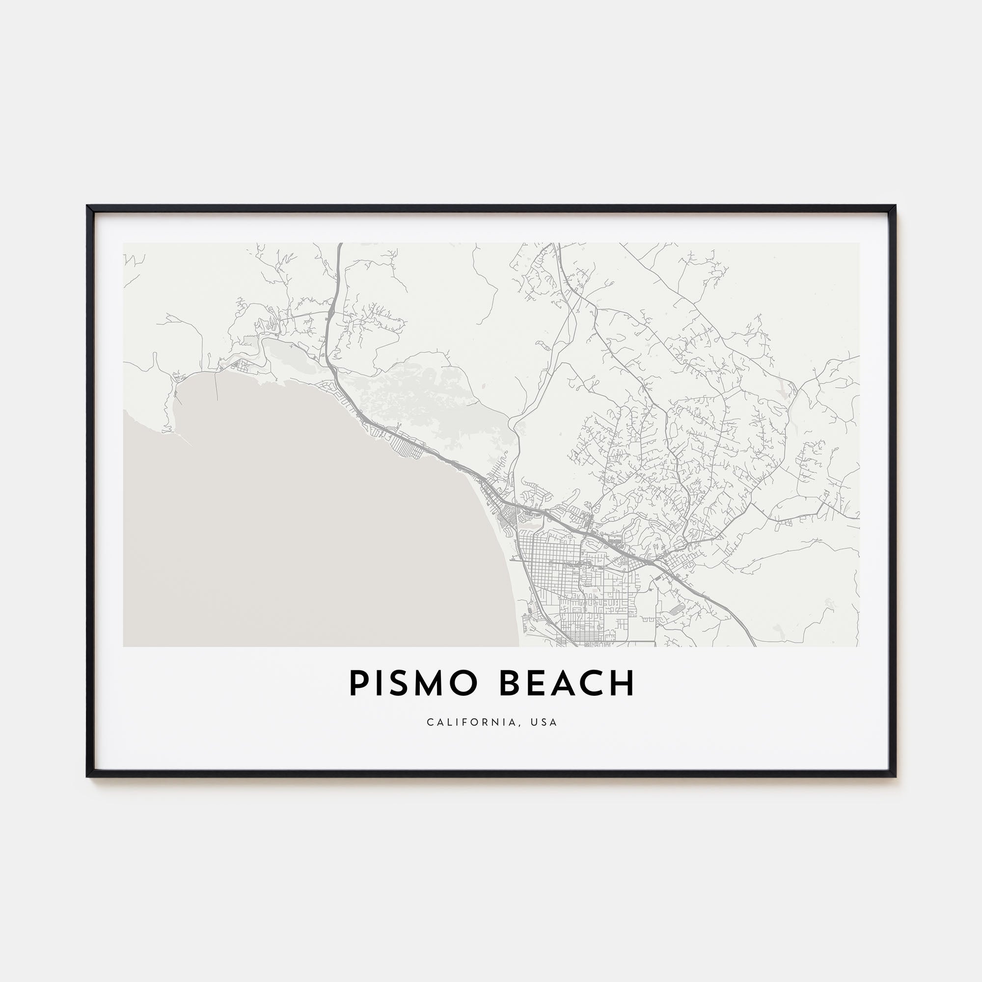 Pismo Beach Map Landscape Poster