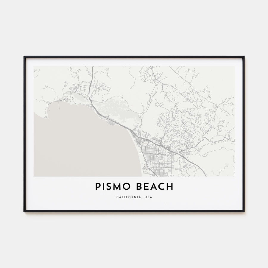 Pismo Beach Map Landscape Poster