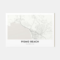 Pismo Beach Map Landscape Poster