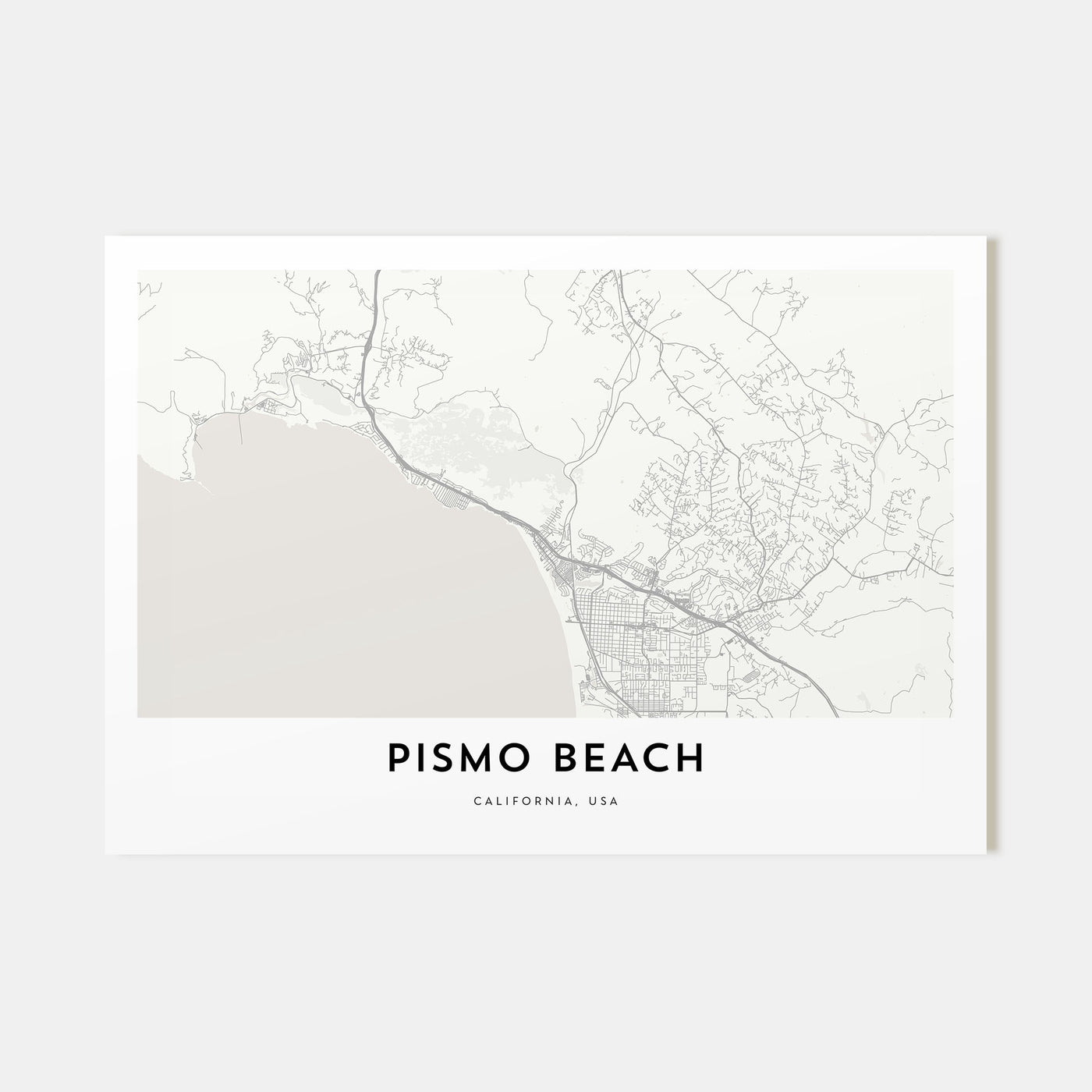 Pismo Beach Map Landscape Poster