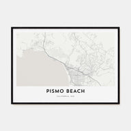 Pismo Beach Map Landscape Poster